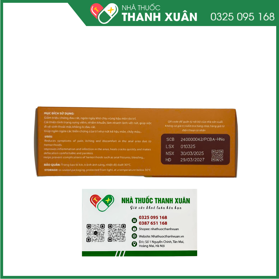Novolax Hemorr Cream - Giảm đau, ngứa rát hậu môn, hỗ trợ co hồi búi trĩ